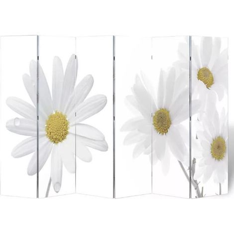 Paravent décoratif imprimé 6 volets bois Flowers (1/5)