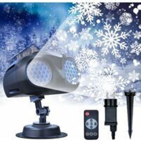 SABIR Projecteur de Flocon de Neige, Projecteur de Noël Binoculaire Étanches IP65, Télécommande Pour Extérieur Projecteur LED Lumière de Noel et Intérieur Décoration pour , Noël, Fête (1/5)