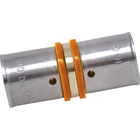 Raccordo dritto a pressare in ottone D.20 per tubo acciaio QUICK PLOMBERIE