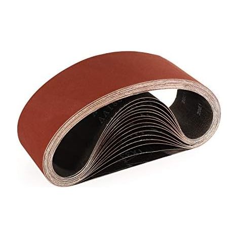 15 Bandes abrasives 75 x 533 mm, Grain 240, Oxyde d'aluminium, Résistant chaleur, Pour bois et métal (1/5)