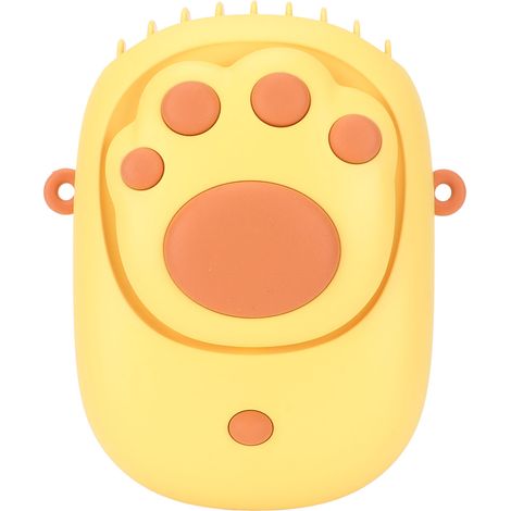 Mini ventilateur de cou suspendu en forme de patte de chat, rechargeable USB, silencieux, sans pales, avec support, pour école, jaune (1/5)