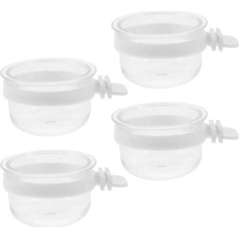 4 Pièces Abreuvoir Oiseaux Cage Transparent Amovible en PVC Grosse (1/5)