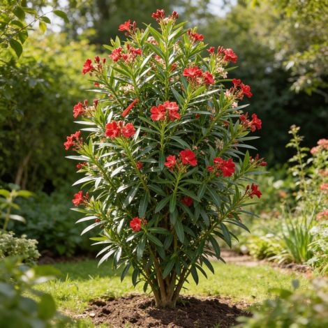 Laurier rose Rouge 80/100cm Pot 10L - Nerium oleander
