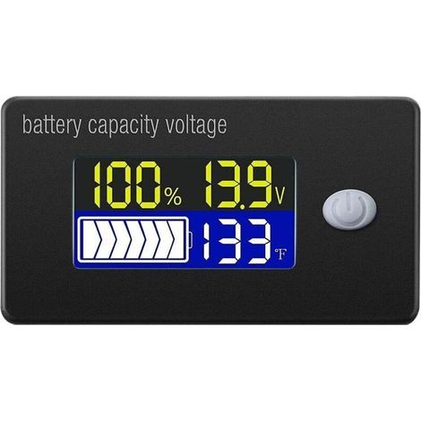 Indicateur de capacité de la batterie 12V affichage LCD voltmètre testeur de température pour Li-ion Lifepo4 plomb (1/5)