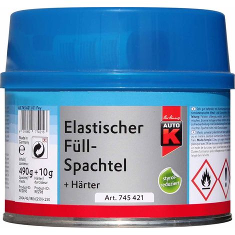 Auto-K Elastischer Füllspachtel + Härter 500 g Spachtel Spachtelmasse