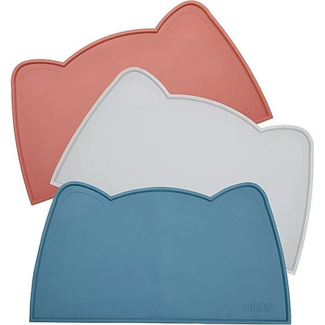 Tapis de gamelle en silicone étanche, antidérapant et anti-débordement, rose (1/5)