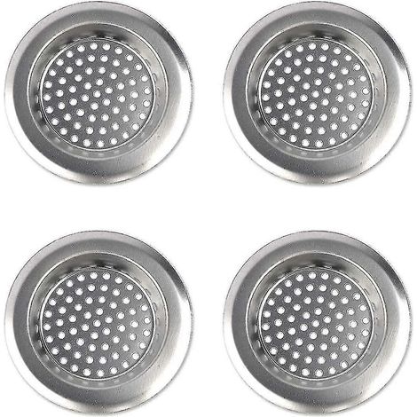 Bouchon de crépine d'évier, protection de bonde en acier inoxydable pour salle de bain et cuisine, attrape-cheveux pour baignoire et douche (10 pièces, argent) (1/4)