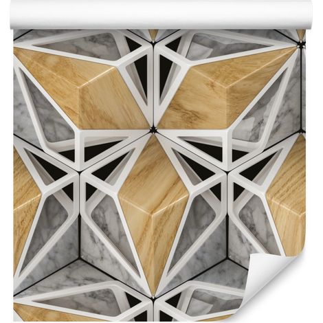 Papier peint imitation bois 3D pour salon et chambre 50x1000 cm (1/5)