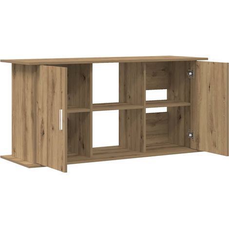 Soporte para acuario de roble artesanal, 121 x 41 x 58 cm, madera de ingeniería vidaXL