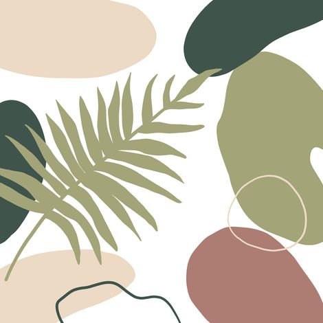 Papier peint panoramique - Feuille Boho - 325 cm x 325 cm (1/2)