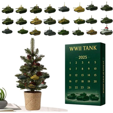 Weihnachtsabenteuer 2025 – Sammlerstück: Realistischer 2D-Panzer-Countdown-Kalender 2025 – Ideal für Geburtstage, Feiertage, Eingangsbereich, Schlafzimmertür, Weihnachtsbaum, Autoparty (1/5)