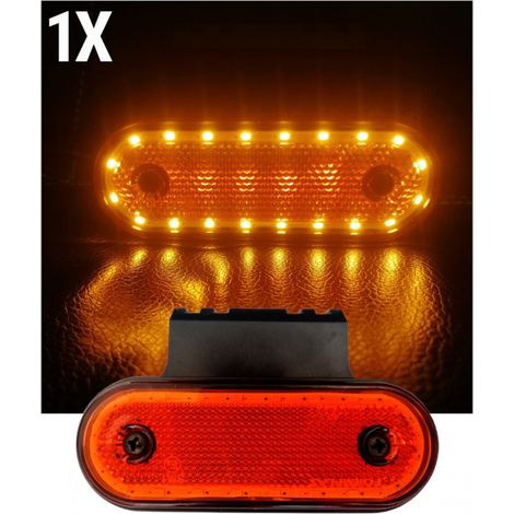 Feu de position à LED « Tokos » avec support, orange, 20 LED, 12–24 V, pour camions, bus, utilitaires, remorques, plateaux