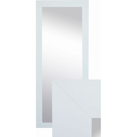 Espejo con perfil 70/15, dimensiones exteriores 50x120 cm, color blanco.