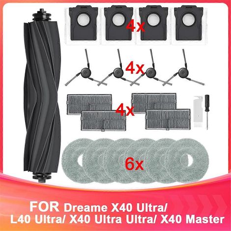 Accessoires pour Dreame X40 Ultra/L40 Ultra/X40 Ultra : kit complet de remplacement pour brosse principale et filtres. (1/5)