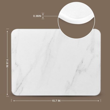 Tapis égouttoir pierre diatomite 40x30 cm gris, super absorbant séchage rapide, anti-chaleur 230°C (1/3)