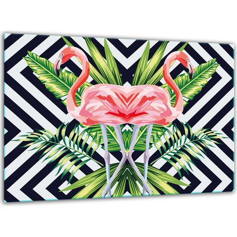 Tagliere in vetro temperato 30x22 cm con motivo fenicottero (1/5)