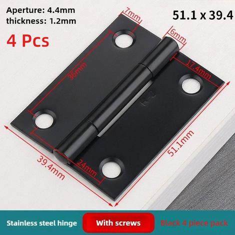 (51,1 x 39,4 x 1,2 mm - 4 pièces) Accessoires de fixation pour portes : charnières en acier inoxydable pour meubles, fenêtres, armoires et boîtes à bijoux. (1/5)