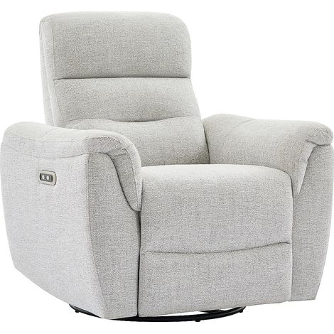 Poltrona relax elettrica in tessuto testurizzato grigio chiaro BREVIO