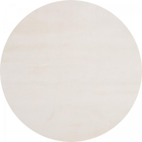 Tapis LYN10 LAVABLE 30°C Ø120cm Crème, tapis shaggy uni à longs poils (1/4)