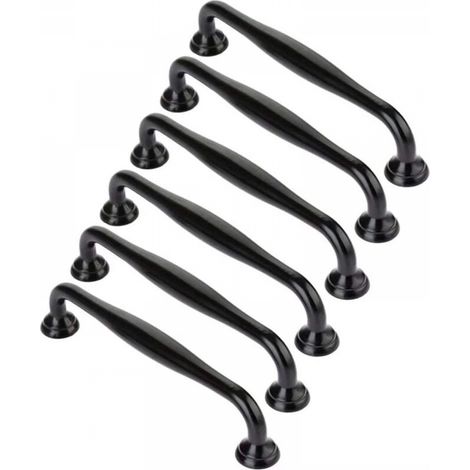 Poignées de placard noires, poignées de porte en alliage Ziny minimalistes et durables pour tiroirs de cuisine (espacement des trous noirs : 96 mm) (1/3)
