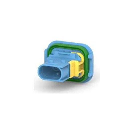 Connettore Heavy Duty Sealed 1.6X0.6 porta maschio 3vie blu