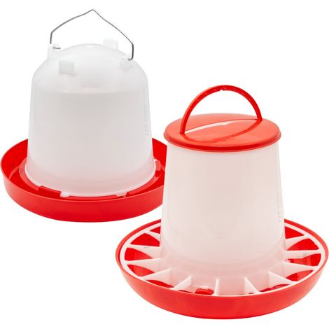STI Set Mangiatoia 9kg + Abbeveratoio 9L kit distributore mangime acqua per polli pollame galline alta qualità (1/5)