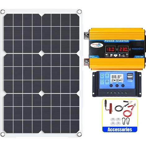 Inverter per pannelli solari, display digitale, doppia interfaccia USB, kit 220 V (1/2)
