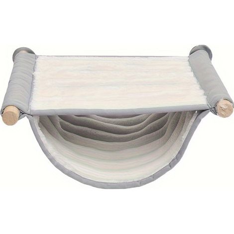 Hamac et sanctuaire 2 en 1 gris (23×15 cm) pour petits rongeurs – Lieu de couchage doux et chaud avec des rongeurs en bois pour hamsters, gerbilles et souris (1/5)