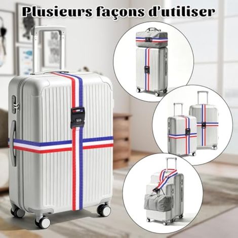 2 sangles à bagages réglables avec code (1/3)