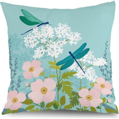 Housse de coussin fleurs décoratives, style ferme pour canapé,50×50cm (1/5)