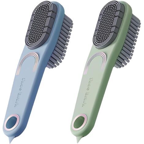 QORVA-Lot de 2 brosses à linge double face à poils souples, brosses à linge à long manche pour éliminer les taches