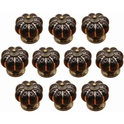 10 x Boutons de tiroir en céramique bouton de meuble forme citrouille pour tiroirs et placards de cuisine,Poignée de forme de potiron en céramique bouton commode armoire de cuisine placard tiroir poig (1/5)
