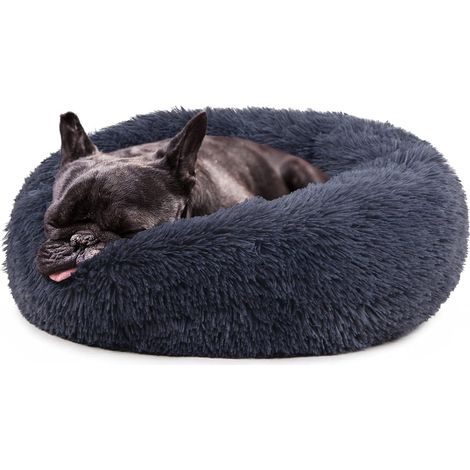 Lit pour chien pour petits et moyens chiens surdimensionnés Anti-anxiété calmant lit orthopédique en fausse fourrure (1/2)
