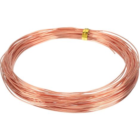 Fil De Cuivre Nu Solide 99.9%, Fil De Cuivre naturel Souple 39 Pieds Calibre 20 (0.8mm) pour Bijoux Jardinage Electro-Culture Artisanat (12m) (1/5)