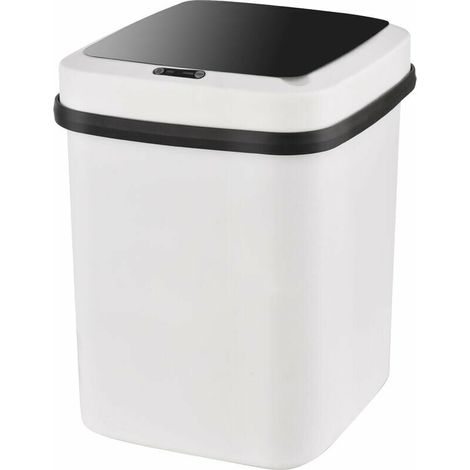 Poubelle Automatique De Grande Capacité De 13 L, Avec Protection Contre Les Odeurs Sans Contact Avec Capteur De Mouvement Du, Couvercle 3 Modes D'Ouverture, Pour Cuisine Chambre Salle De Bain (1/5)