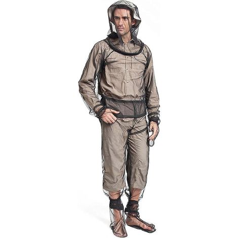 Combinaison d'apiculture anti-moustiques ultra-légère en maille, vêtement intégral à capuche avec manteau, vêtement de protection pour hommes et femmes (1/5)