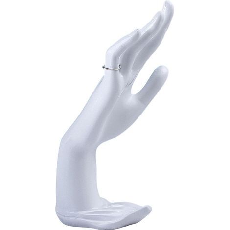 Schmuckständer in Form einer Damenhand, Schmuckhalter, Eheringhalter, Schmuckständer für Schaufensterpuppenhände (Fotorequisiten), Weiß (1/5)