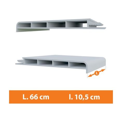 Direct Fenêtres – Appui fenêtre PVC blanc 66cm – Longueur 66cm – Largeur 10,5cm – Fixation par clip – Protection contre intempéries