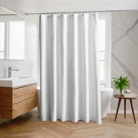 Rideau de Douche Gaufré "Baltic" 180x200cm Blanc