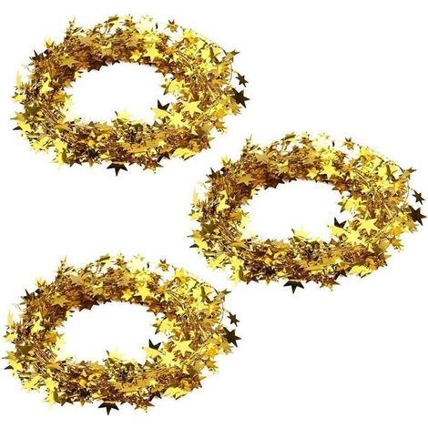 Guirlande Étoiles Doré Étoiles Drapeaux étoiles et guirlandes décoration Suspendue pour Mariage Anniversaire fête du Festival de Noël Guirlande de fanions étoiles réfléchissantes 7.5 m