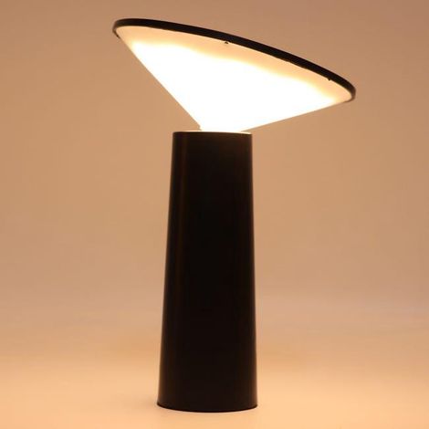Lampe de bureau LED créative de style nordique, interrupteur tactile, protection des yeux, rechargeable, intensité variable (noire) (SKU produit : 96662281 SKU Offre : CJ-20250716-TD55) (1/5)