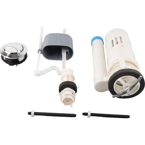 20cm vanne de chasse d'eau de remplacement pour toilettes, kit de réparation universel avec bouton poussoir, économie d'eau, valve de remplissage (1/5)