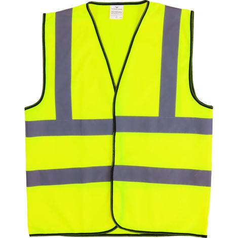 Gilet giallo riflettente di segnalazione per lavori stradali con chiusura in velcro XL Vorstahl (1/3)