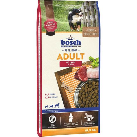 Cordero y arroz Bosch para adultos, 15 kg (1/3)