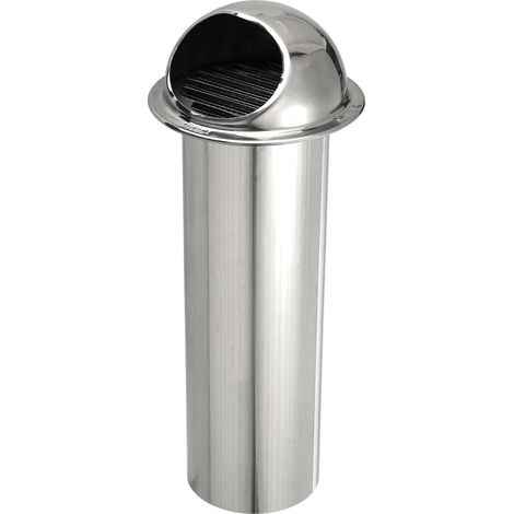 Rejilla de ventilación redonda de acero inoxidable 304, de 10 cm x 30 cm, apta para cocinas, baños, paredes, techos y suelos, color plata. (1/4)