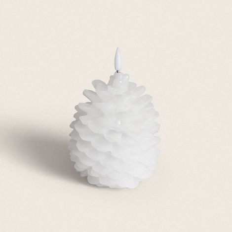 Candela LED Cera Naturale a Pile Konggle  Bianco