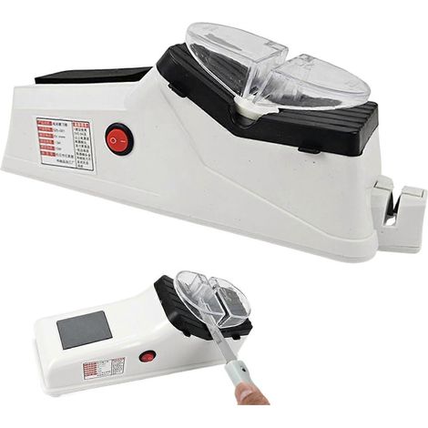 Affûteur de couteaux électrique FUOYLOO, alimenté par USB, outil d'affûtage domestique pour couteaux de chef, à découper le pain, les steaks et autres ustensiles de cuisine. Affûtage rapide et précis. (1/5)