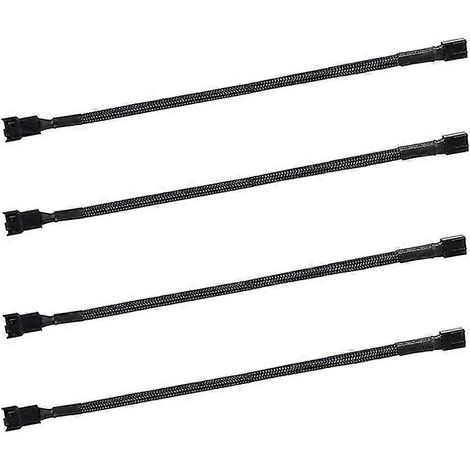 Set mit 4 PWM 4-Pin Lüfterstromverlängerungskabeln, Stecker/Buchse für 4/3-Pin Lüfter (1/5)