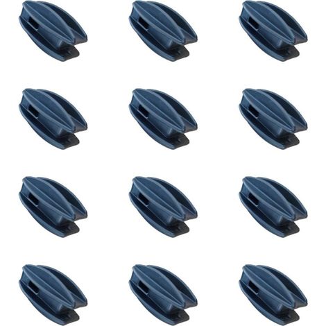 Lot de 24 anneaux isolants pour clôture électrique à visser - En maille métallique - Résistant aux intempéries - Bleu et noir - 12 pièces (1/5)