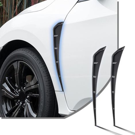 2 finiture laterali per parafanghi, spoiler in fibra di carbonio ABS, adesivo decorativo per parafanghi, griglia di aspirazione dell'aria, accessori universali per esterni per auto (fibra di carbonio 